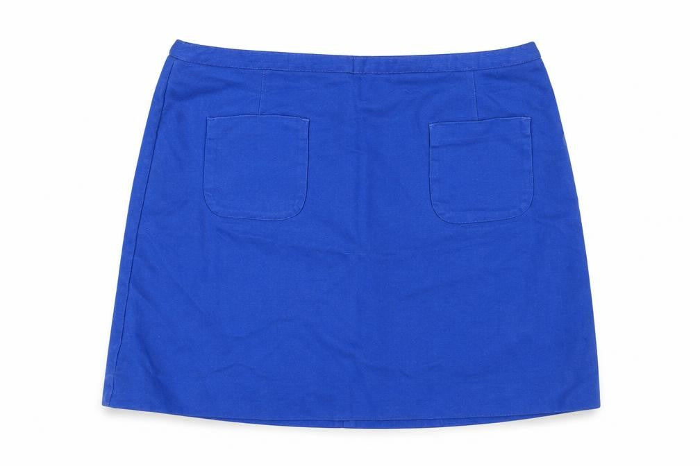 H&M Womens Blue Cotton Mini Skirt Size 8 Zip