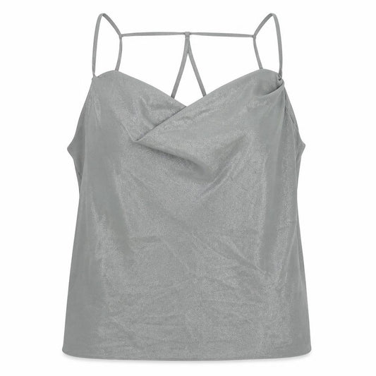 New Look Womens Gold Polyester Camisole Blouse Size 16 Cowl Neck - Glitter
