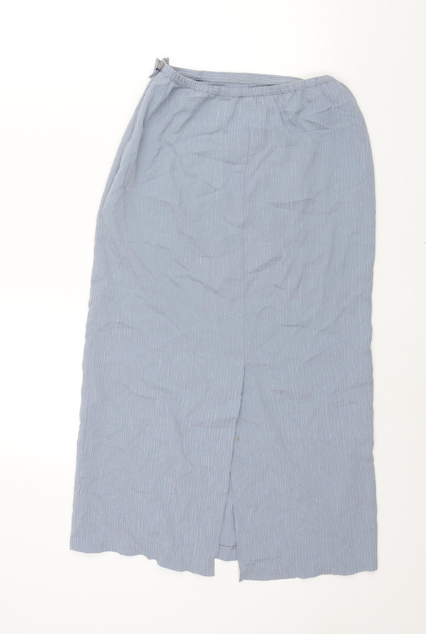 St Michael Womens Blue Polyester Straight & Pencil Skirt Size 10 Zip