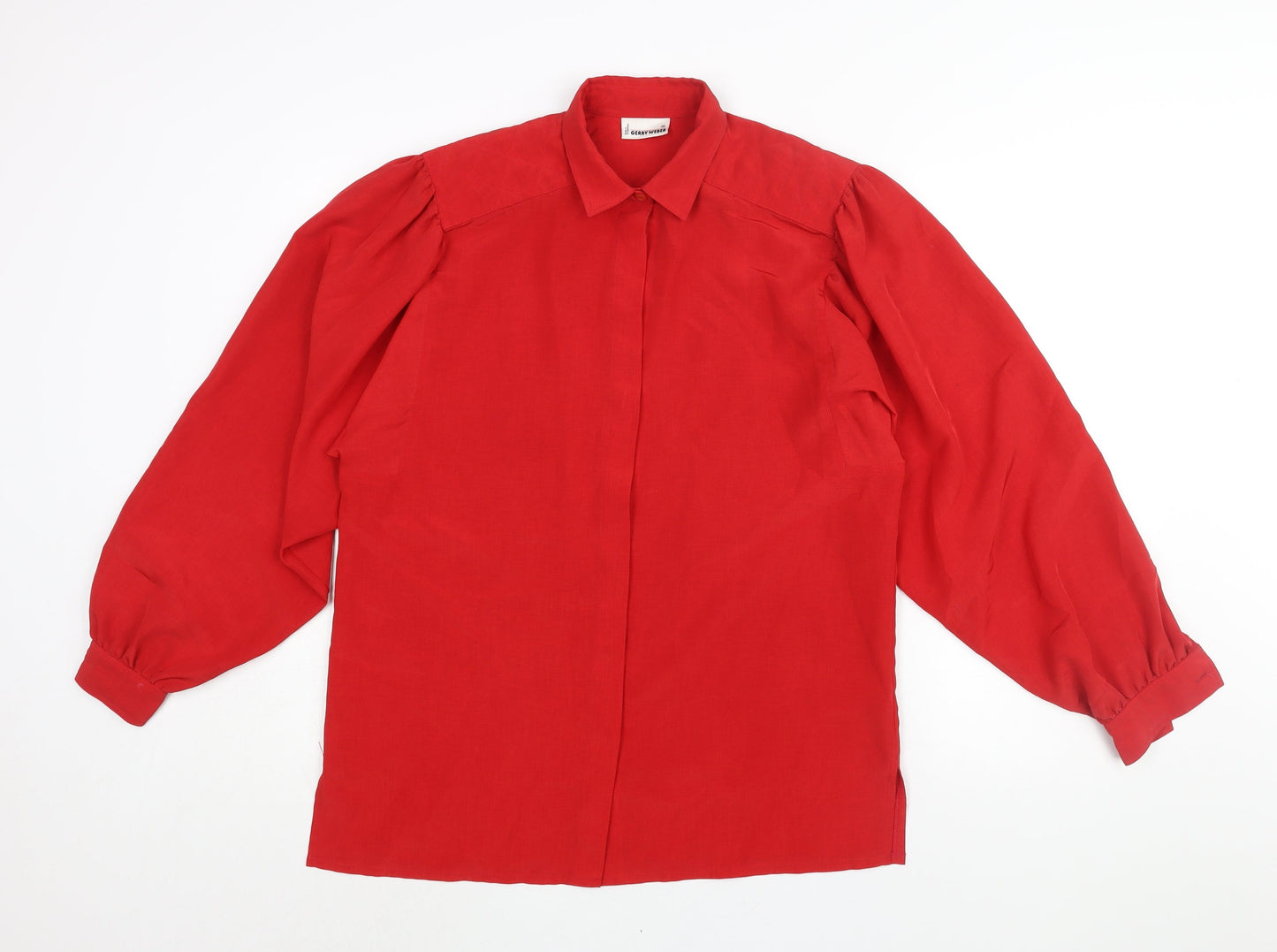 Gerry Weber Womens Red Polyester Basic Button-Up Size 10 Collared