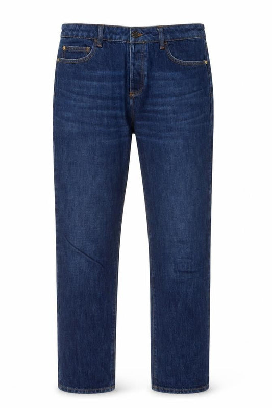 Sézane Mens Blue Cotton Straight Jeans Size 32 in L30 in Regular Zip