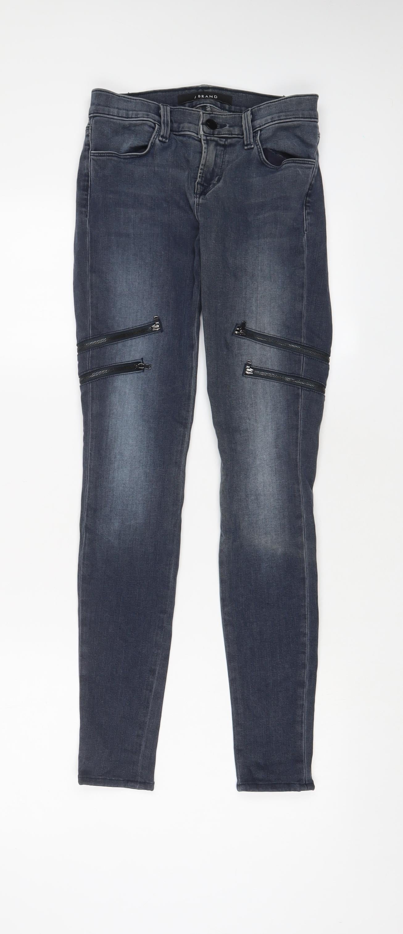 J Brand Womens Grey Cotton Skinny Jeans Size 24 in L28 in Regular Zip - Zip Pockets