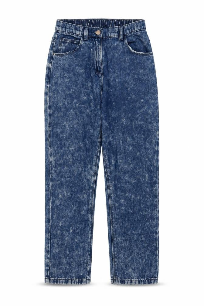 Next Girls Blue Cotton Straight Jeans Size 11 Years L23 in Regular Zip