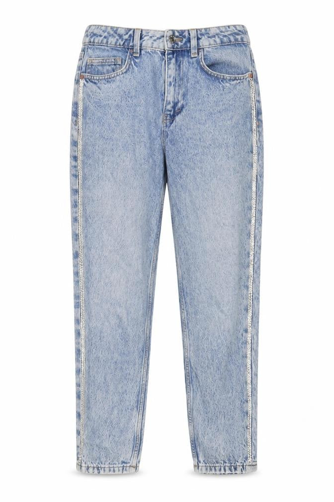Next Womens Blue Cotton Mom Jeans Size 8 L27 in Regular Zip - Jewels