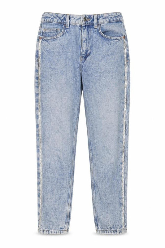 NEXT Womens Blue Cotton Mom Jeans Size 8 L27 in Regular Zip - Jewels
