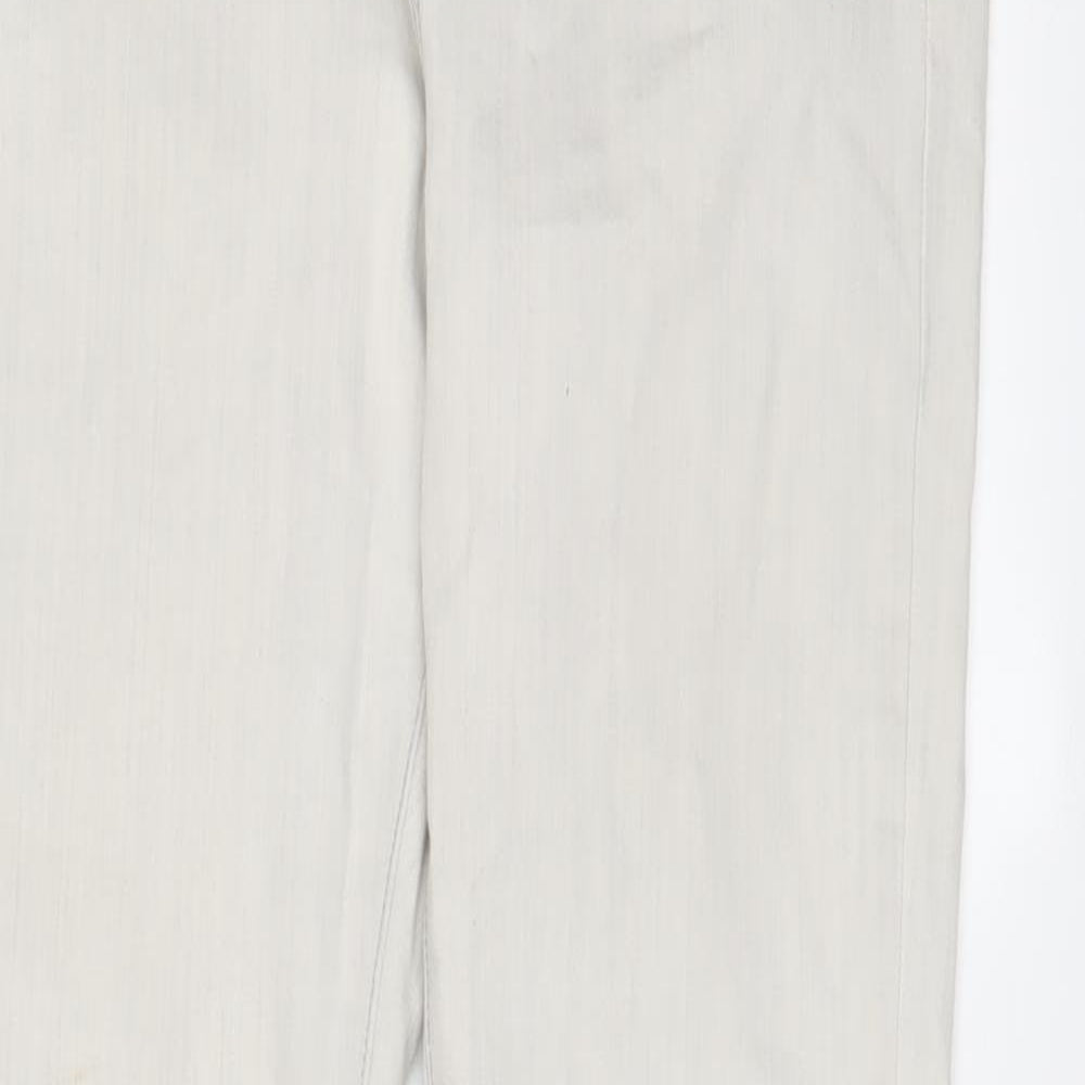 Marks and Spencer Womens Grey Cotton Skinny Jeans Size 14 L26 in Regular Zip