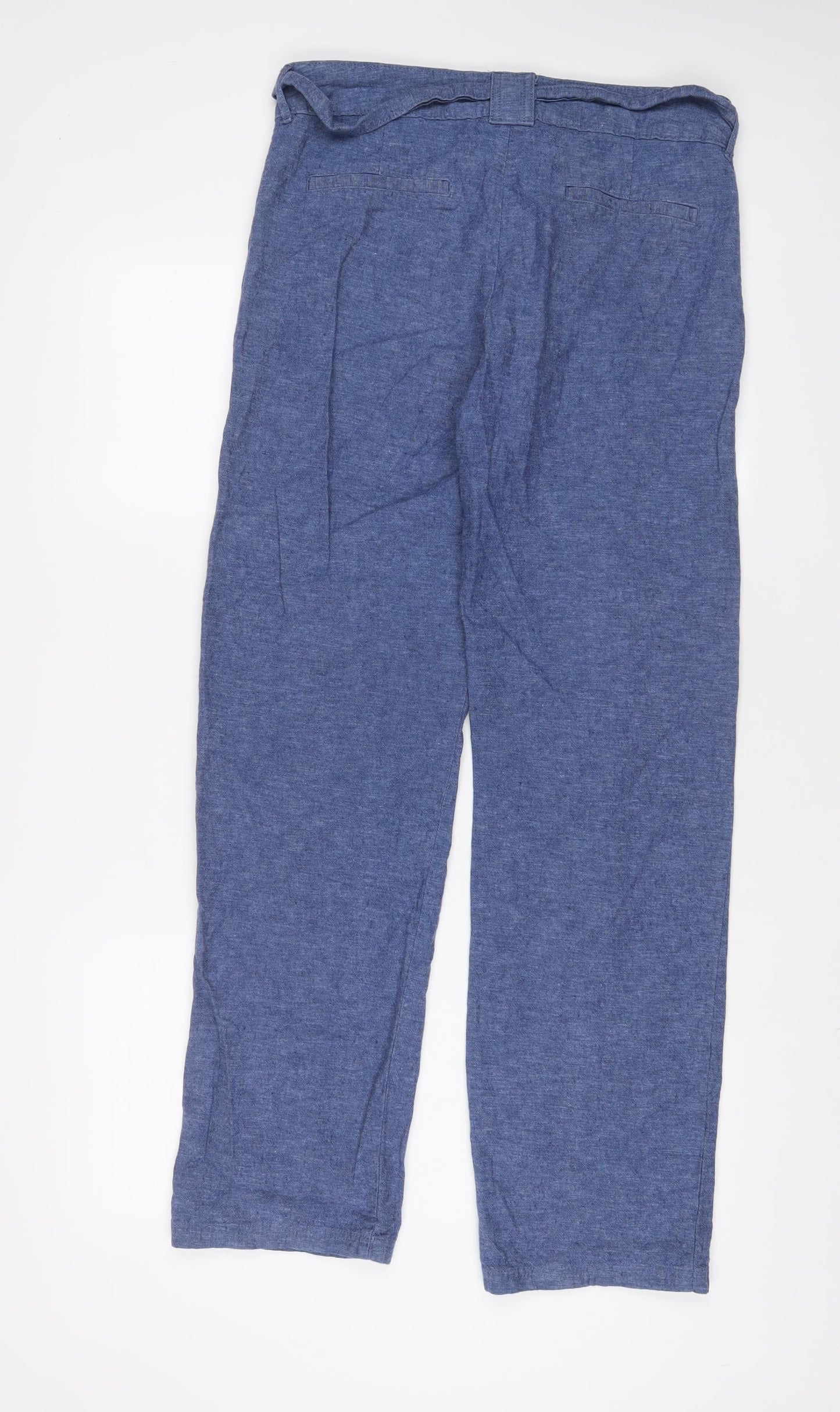 F&F Womens Blue Cotton Straight Jeans Size 10 L31 in Regular Zip - Belted