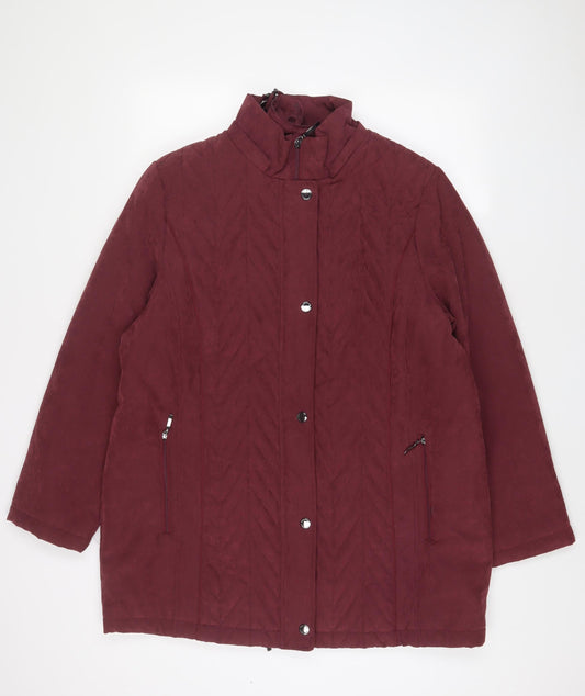 Anna Rose Womens Purple Jacket Size L Zip - Zip Pockets