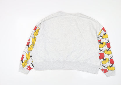 Preloved Disney Womens Grey Geometric Cotton Pullover Sweatshirt Size XL Pullover - Mickey Mouse - Back