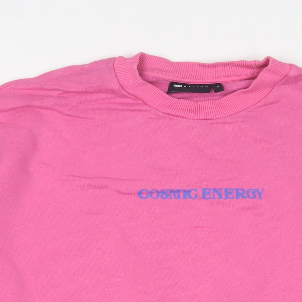 ASOS Womens Pink Cotton Pullover Sweatshirt Size XS Pullover