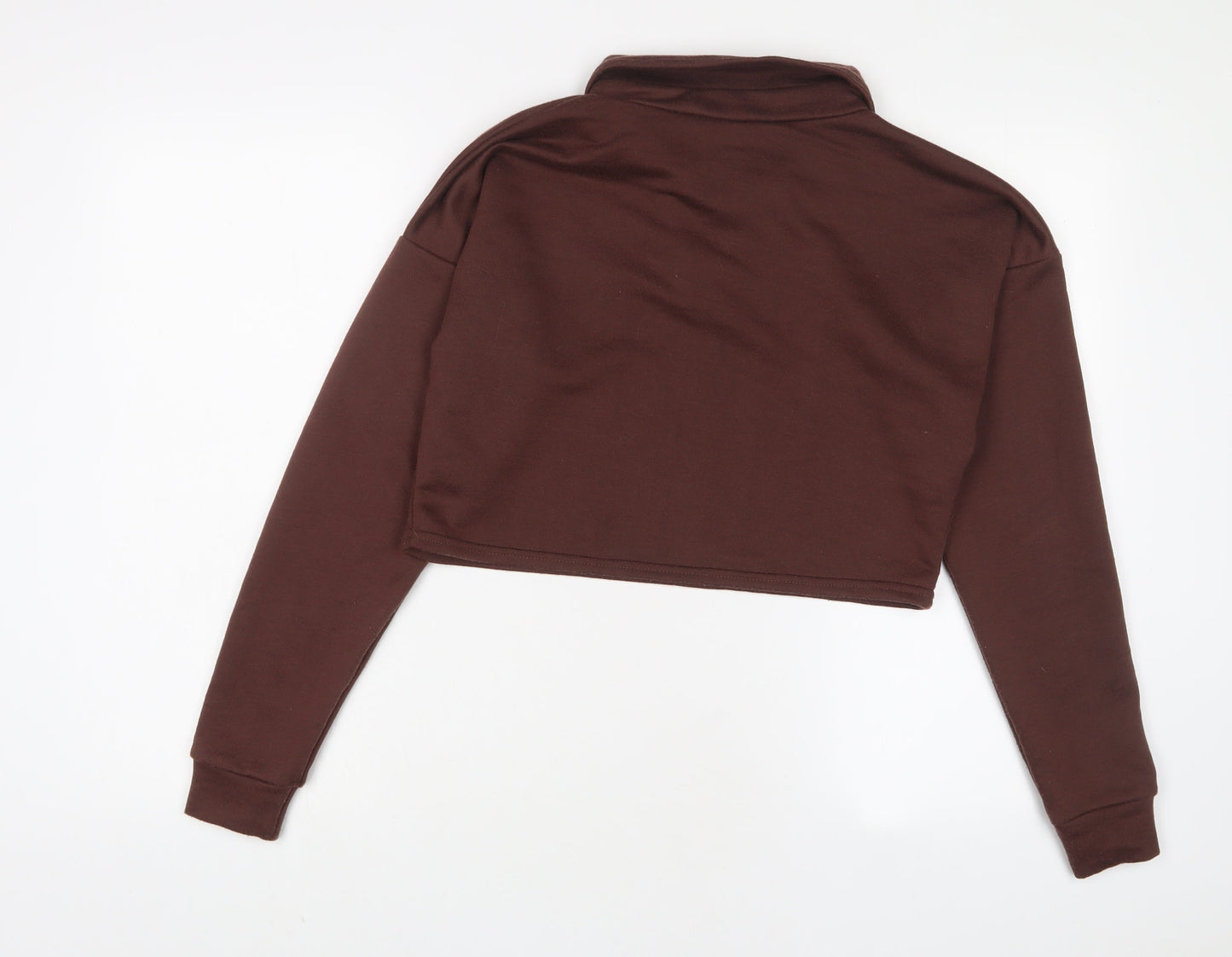 PRETTYLITTLETHING Womens Brown Polyester Pullover Sweatshirt Size 10 Pullover