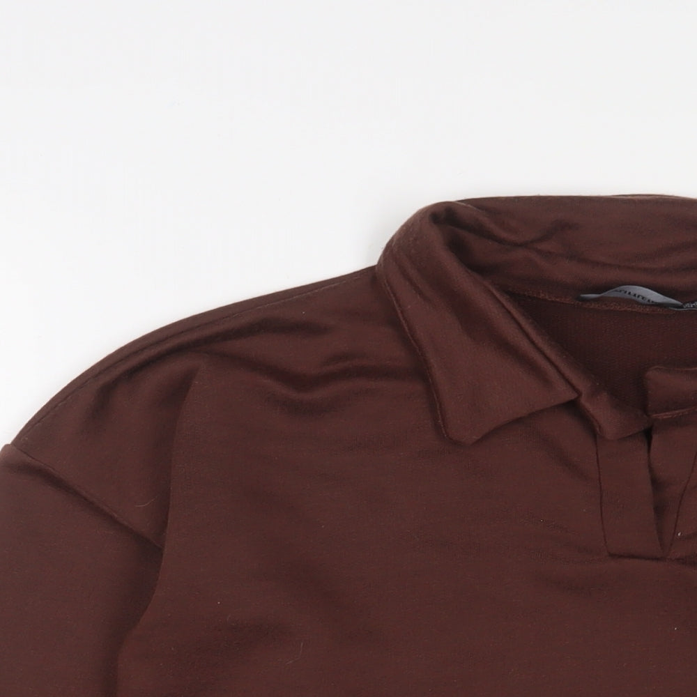 PRETTYLITTLETHING Womens Brown Polyester Pullover Sweatshirt Size 10 Pullover
