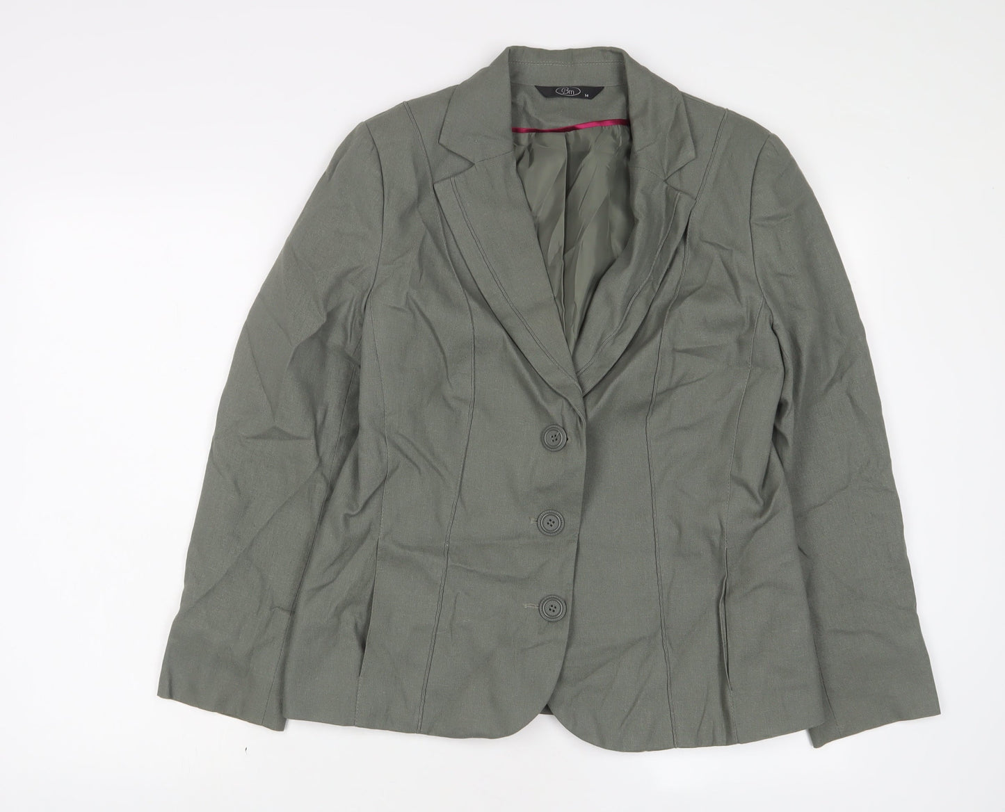 Bonmarché Womens Green Jacket Blazer Size 14 Button