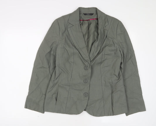 Bonmarché Womens Green Jacket Blazer Size 14 Button