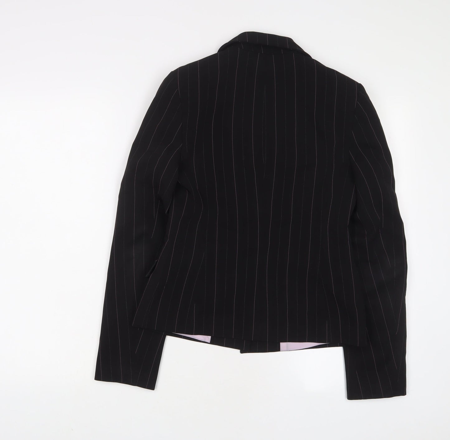 Red Herring Womens Black Striped Jacket Blazer Size 8 Button