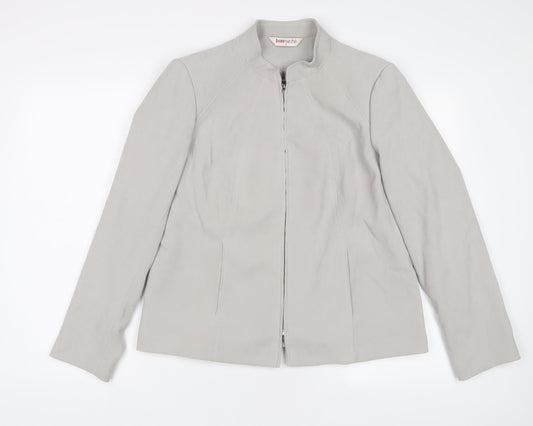 Bonmarché Womens Grey Jacket Size 16 Zip