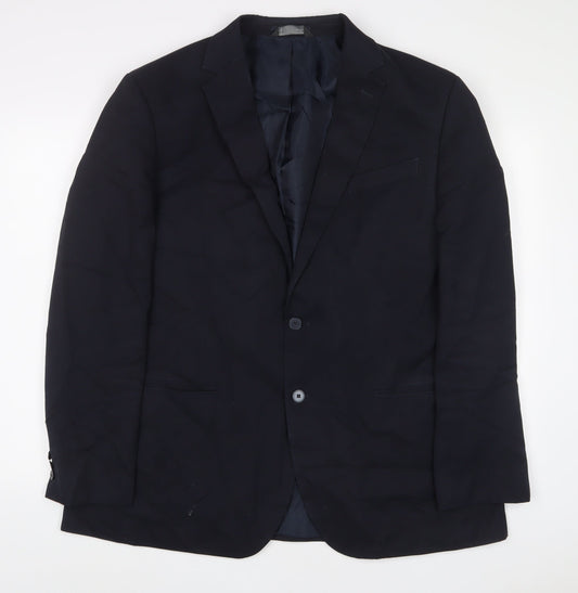 Marks and Spencer Mens Blue Polyester Jacket Suit Jacket Size 46 Regular
