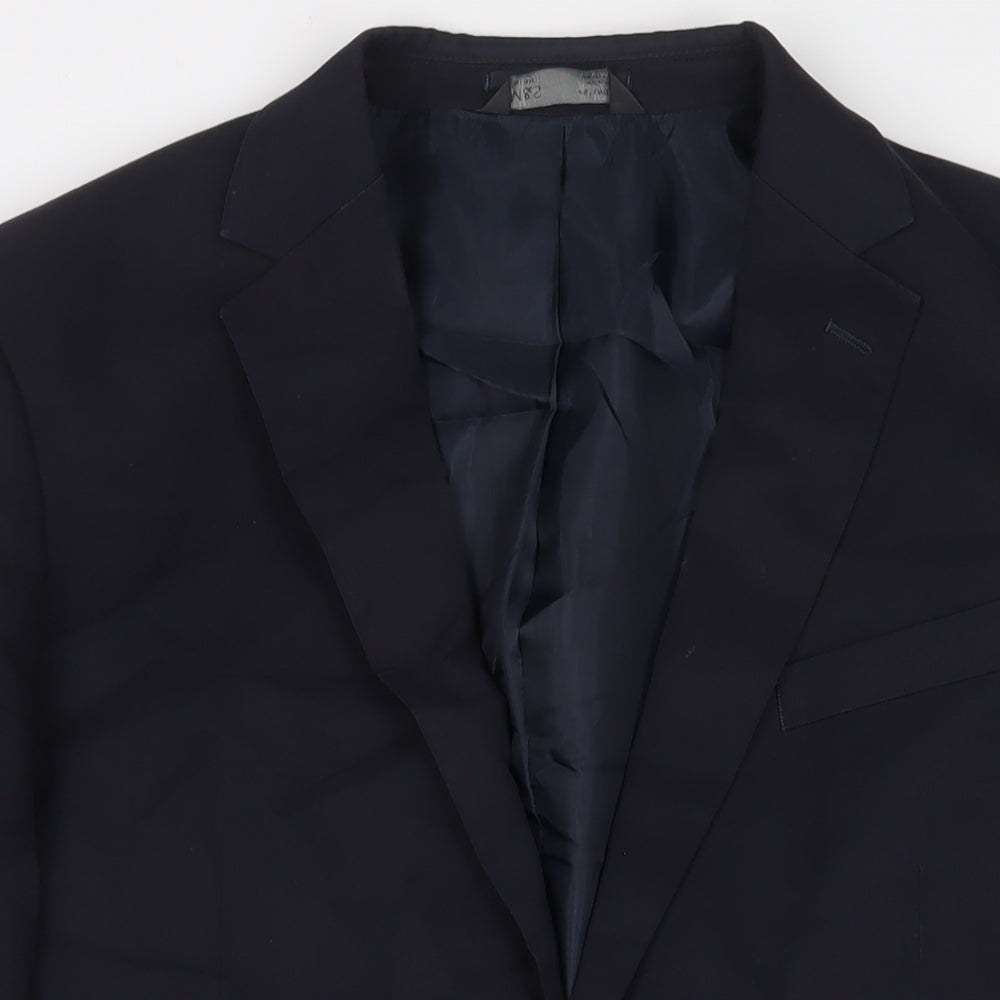 Marks and Spencer Mens Blue Polyester Jacket Suit Jacket Size 46 Regular