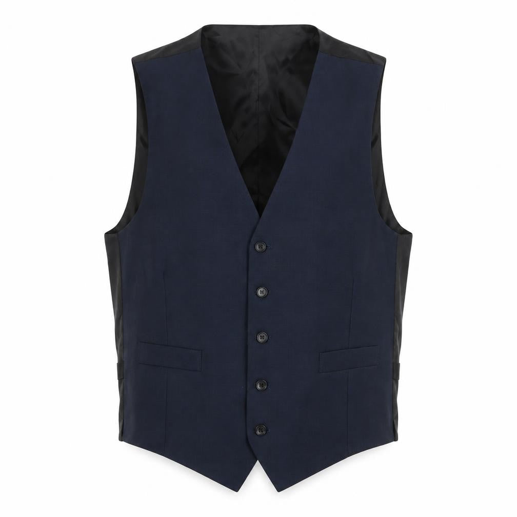 Marks & Spencer Mens Blue Wool Jacket Suit Waistcoat Size 42 Regular