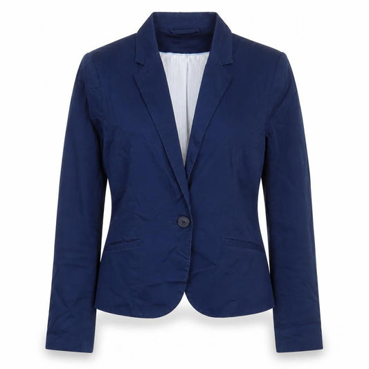 H&M Womens Blue Jacket Blazer Size 10 Button