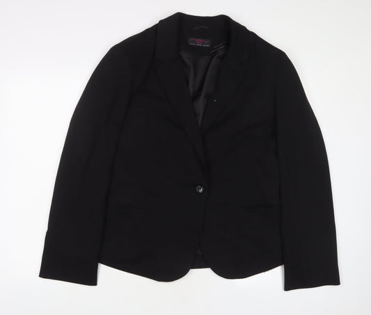 New Look Womens Black Jacket Blazer Size 18 Button