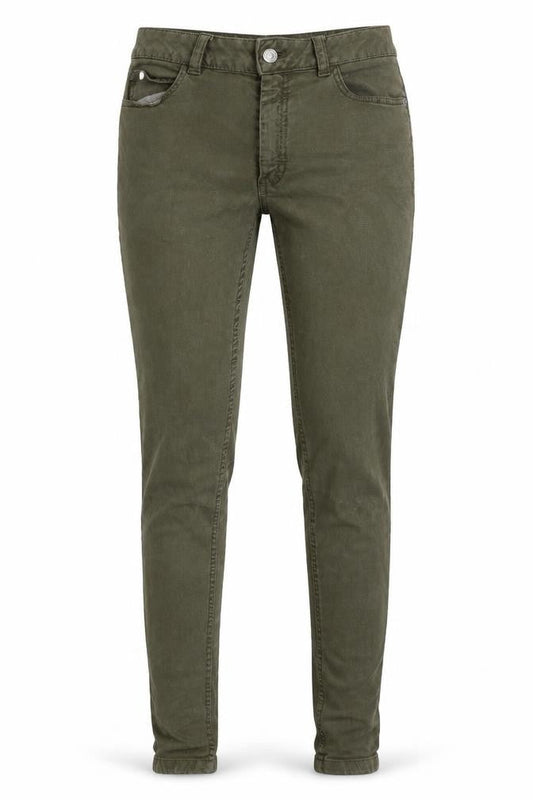 Marks & Spencer Womens Green Cotton Mom Jeans Size 8 L28 in Regular Snap