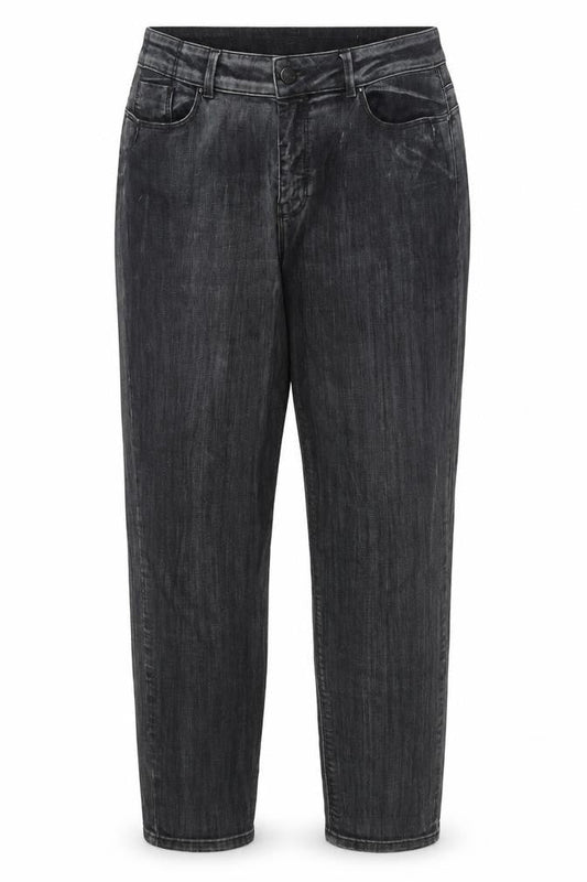 Label Lab Womens Black Cotton Mom Jeans Size 12 L28 in Regular Zip - Distressed pockets