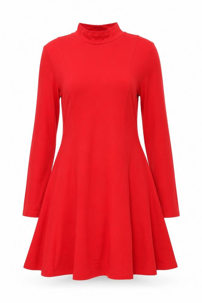 NEXT Womens Red Viscose A-Line Size 12 Mock Neck