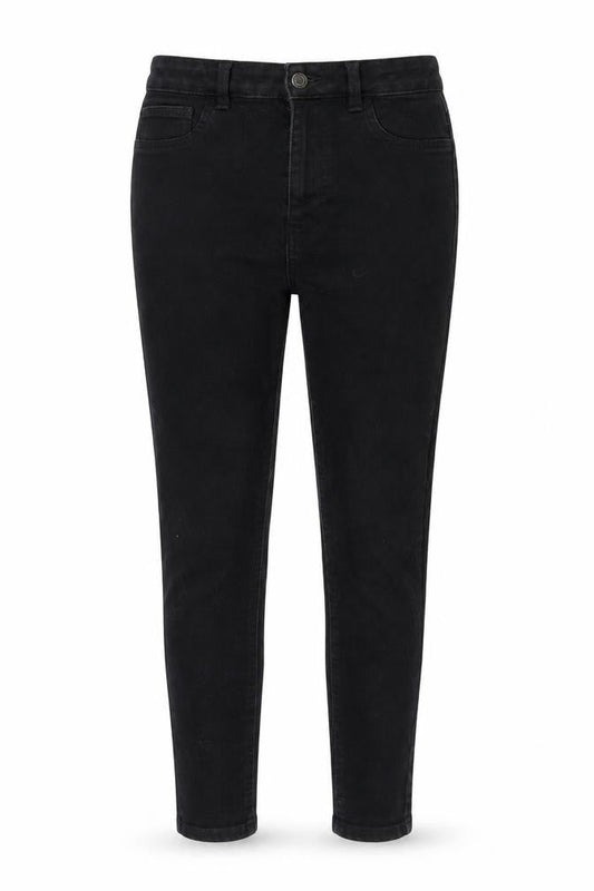 New Look Womens Black Cotton Blend Tapered Jeans Size 12 L25 in Regular Tie