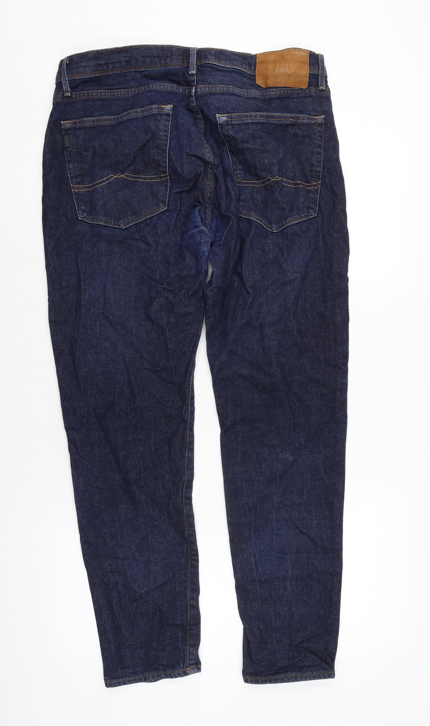 Tifossi Mens Blue Cotton Blend Straight Jeans Size 32 in L28 in Regular Zip