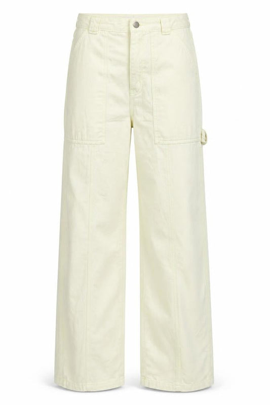 Topshop Womens Yellow Cotton Wide-Leg Jeans Size 10 L28.5 in Regular Tie