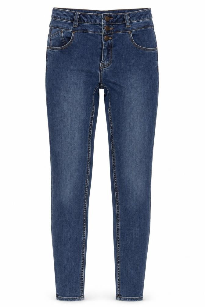 New Look Womens Blue Cotton Blend Tapered Jeans Size 10 L29 in Regular Zip