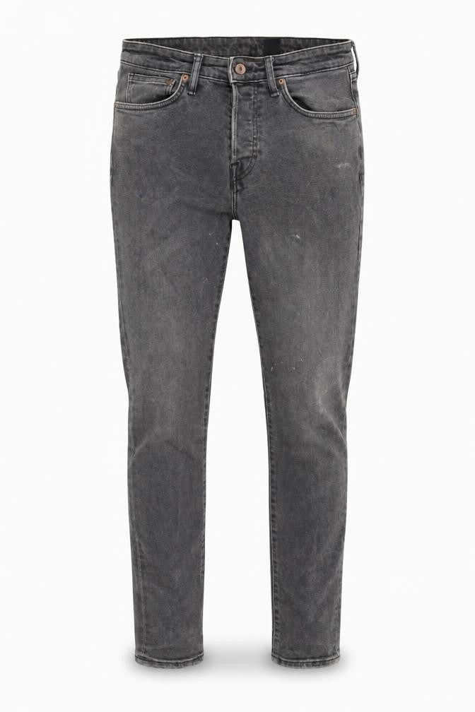 H&M Mens Grey Cotton Blend Tapered Jeans Size 32 in L32 in Regular Button