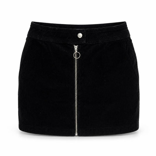 BDG Womens Black Cotton A-Line Skirt Size M Zip
