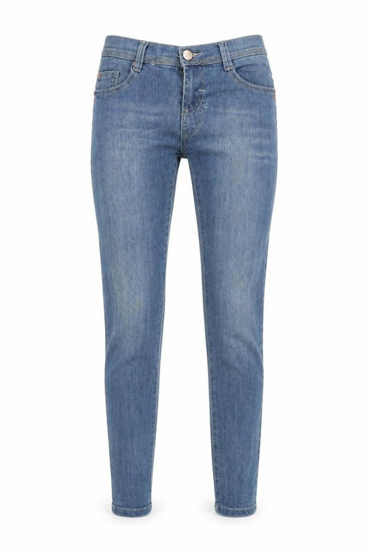 Denim & Co. Womens Blue Cotton Blend Skinny Jeans Size 10 L28.5 in Regular Zip