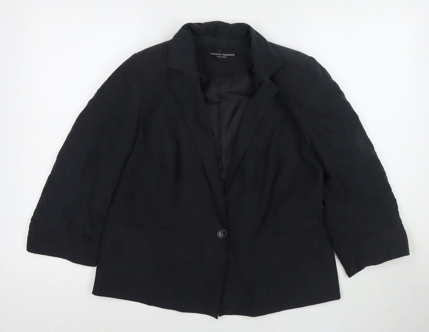 Dorothy Perkins Womens Black Jacket Blazer Size 14 Button
