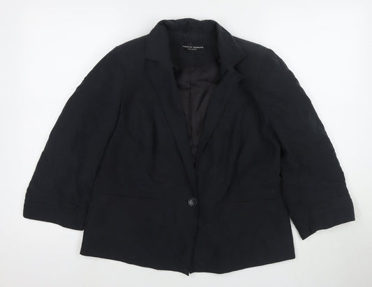 Dorothy Perkins Womens Black Jacket Blazer Size 14 Button
