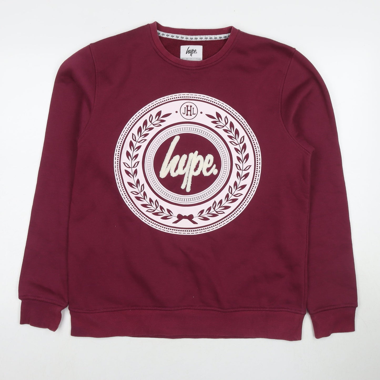 Hype Mens Red Cotton Pullover Sweatshirt Size M - Logo