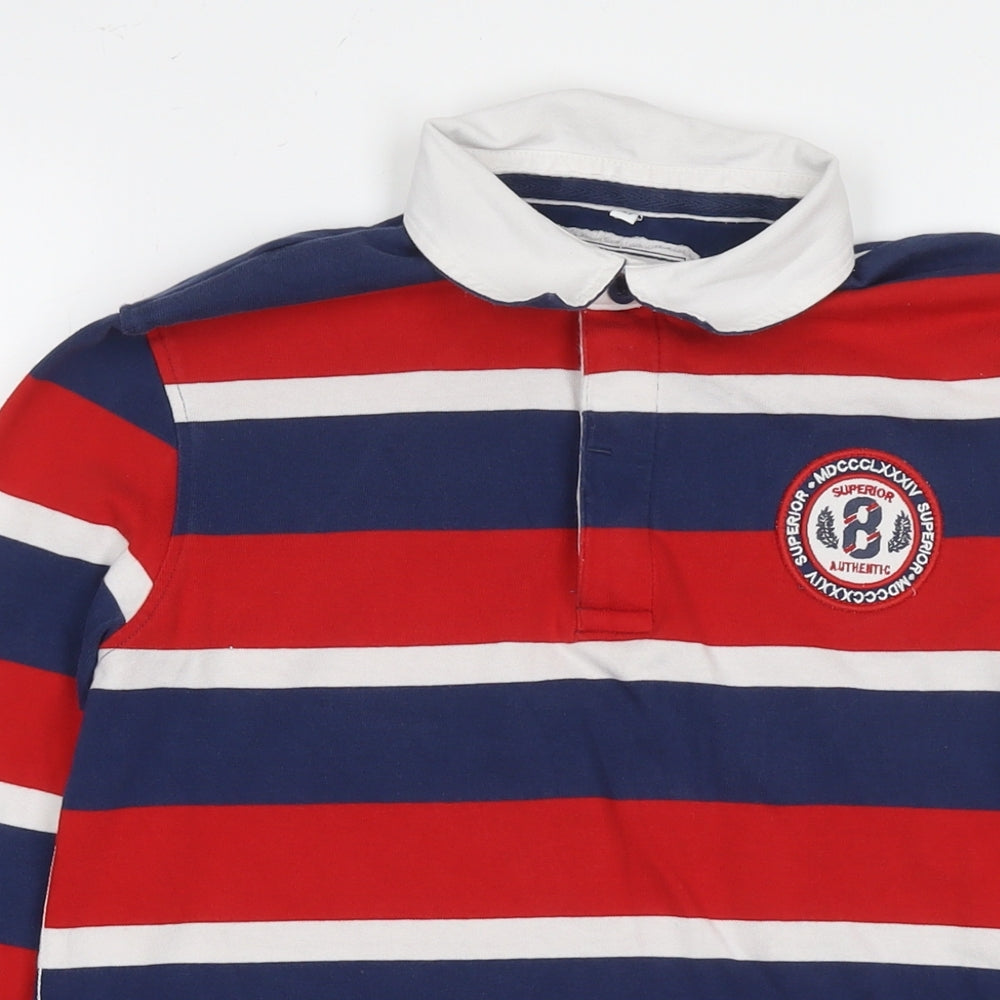 Marks and Spencer Boys Multicoloured Striped Cotton Pullover Sweatshirt Size 13-14 Years Pullover
