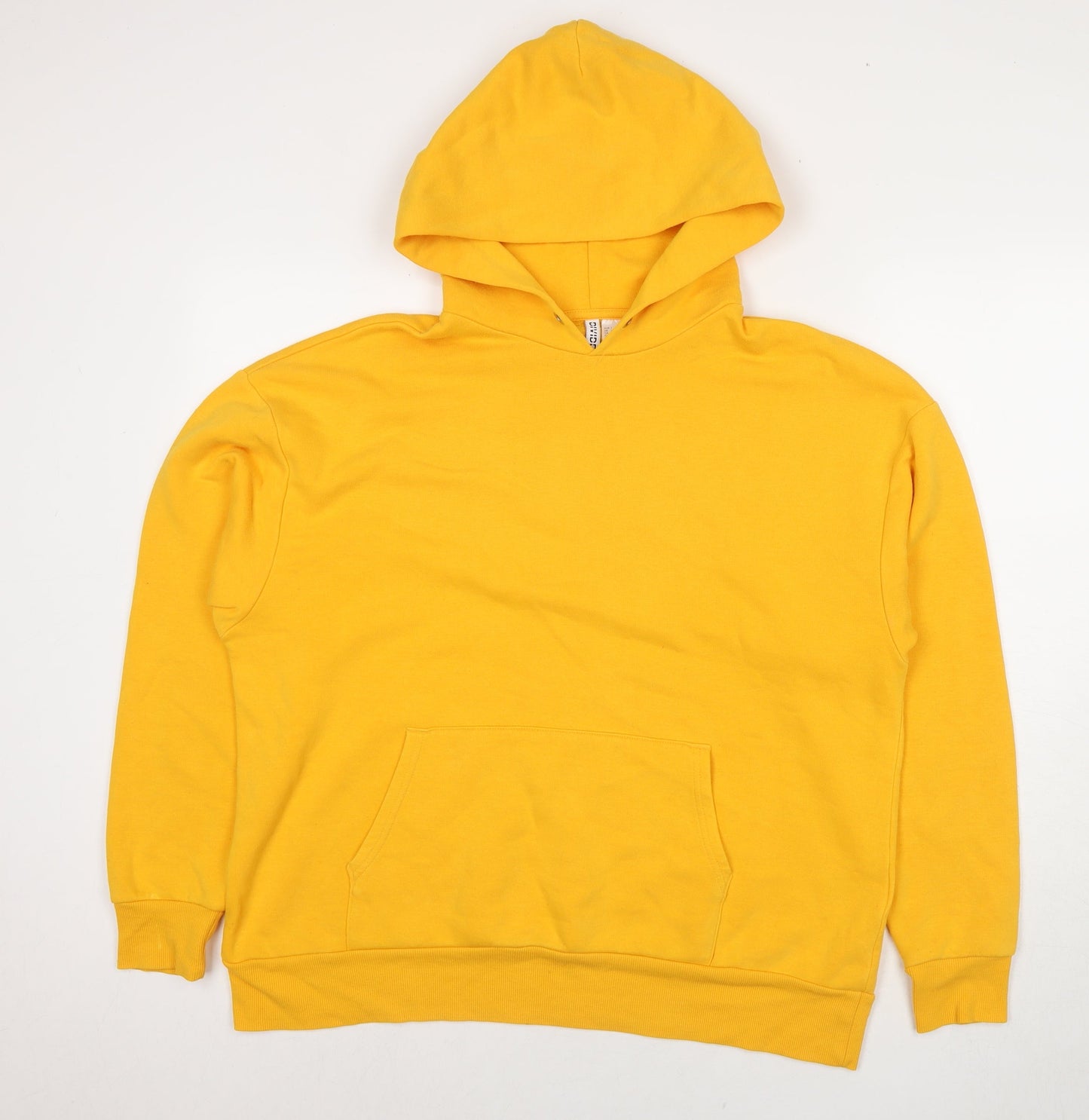 Divided by H&M Womens Yellow Cotton Pullover Hoodie Size L Pullover