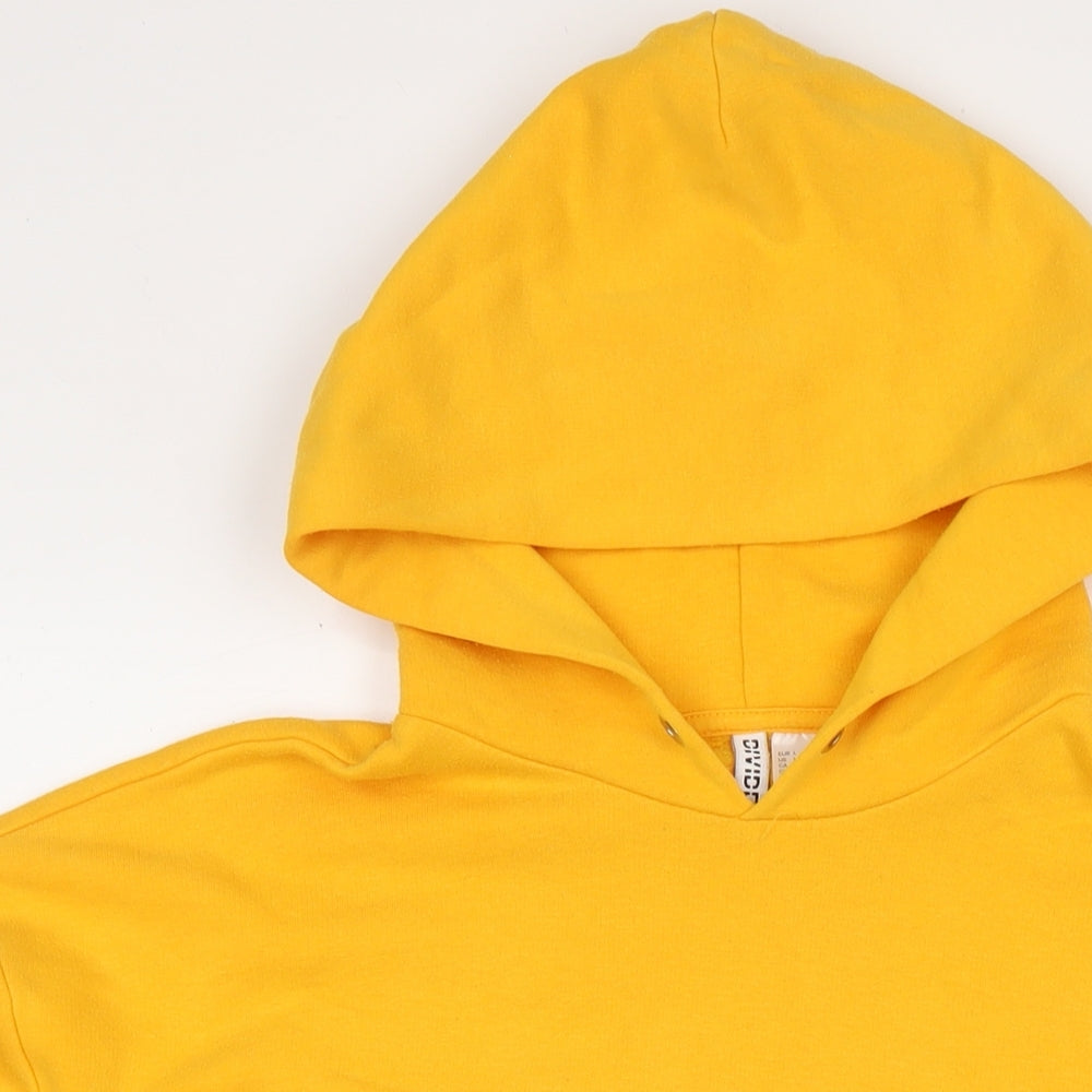 Divided by H&M Womens Yellow Cotton Pullover Hoodie Size L Pullover