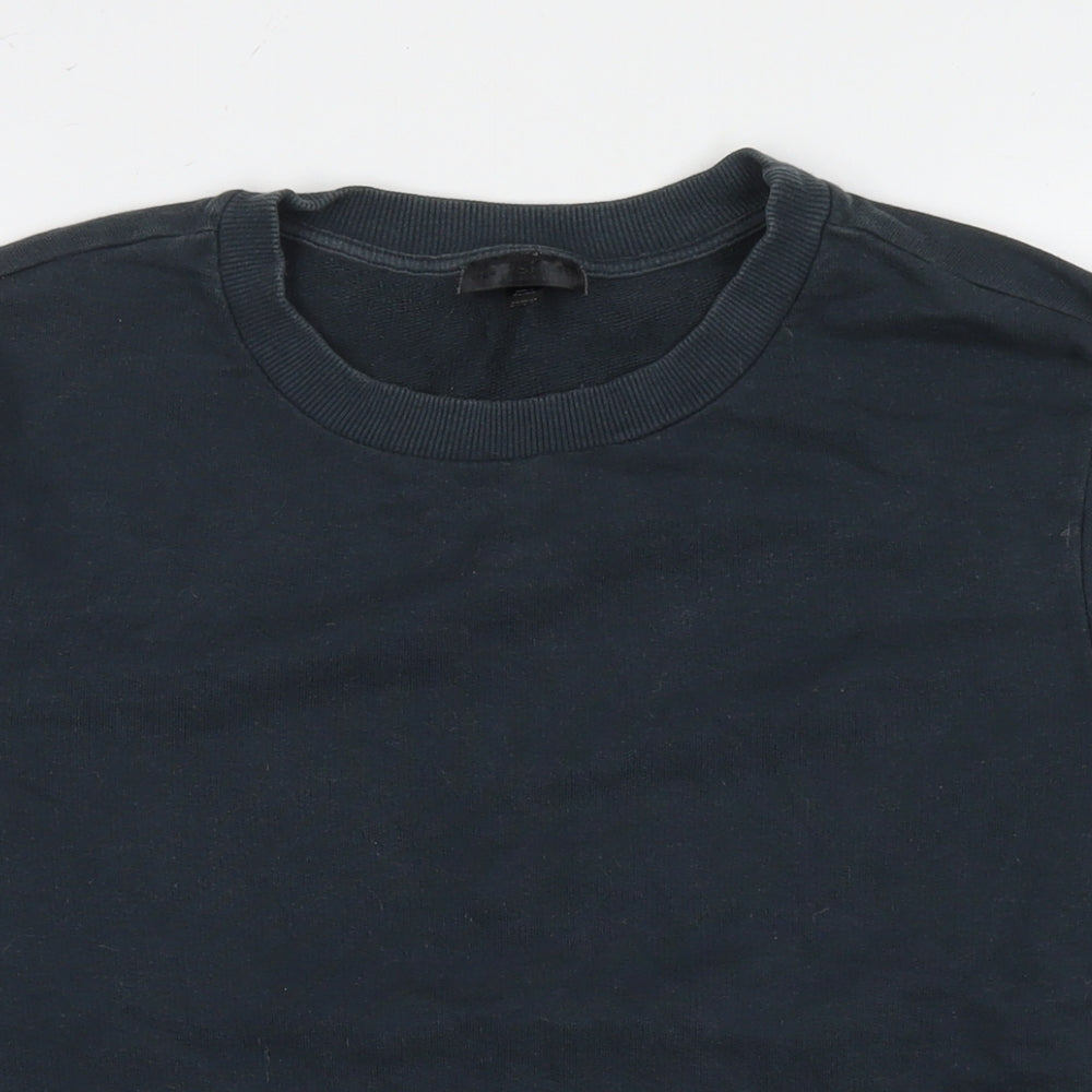 New Look Womens Blue Cotton Pullover Sweatshirt Size 8 Pullover