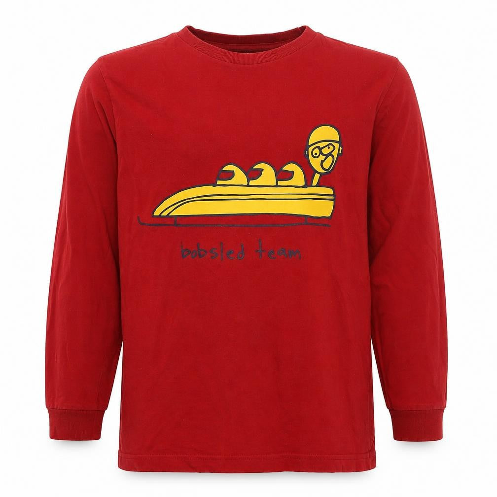 Gap Boys Red Cotton Pullover Sweatshirt Size 12 Years Pullover - Bobsled Team