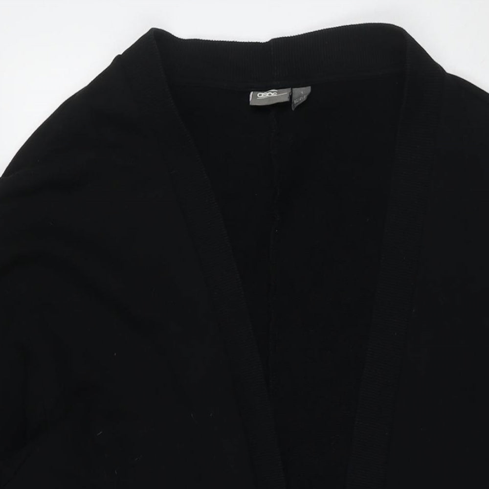 ASOS Womens Black V-Neck Cotton Cape Jumper Size S