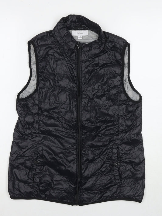 Bossini Womens Black Gilet Waistcoat Size XL Zip
