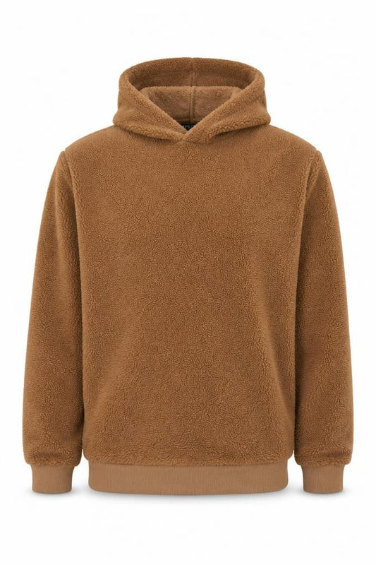 Brave Soul Mens Brown Polyester Pullover Sweatshirt Size S - Teddy Fleece