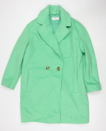 Marks & Spencer Womens Green Pea Coat Coat Size 12 Button