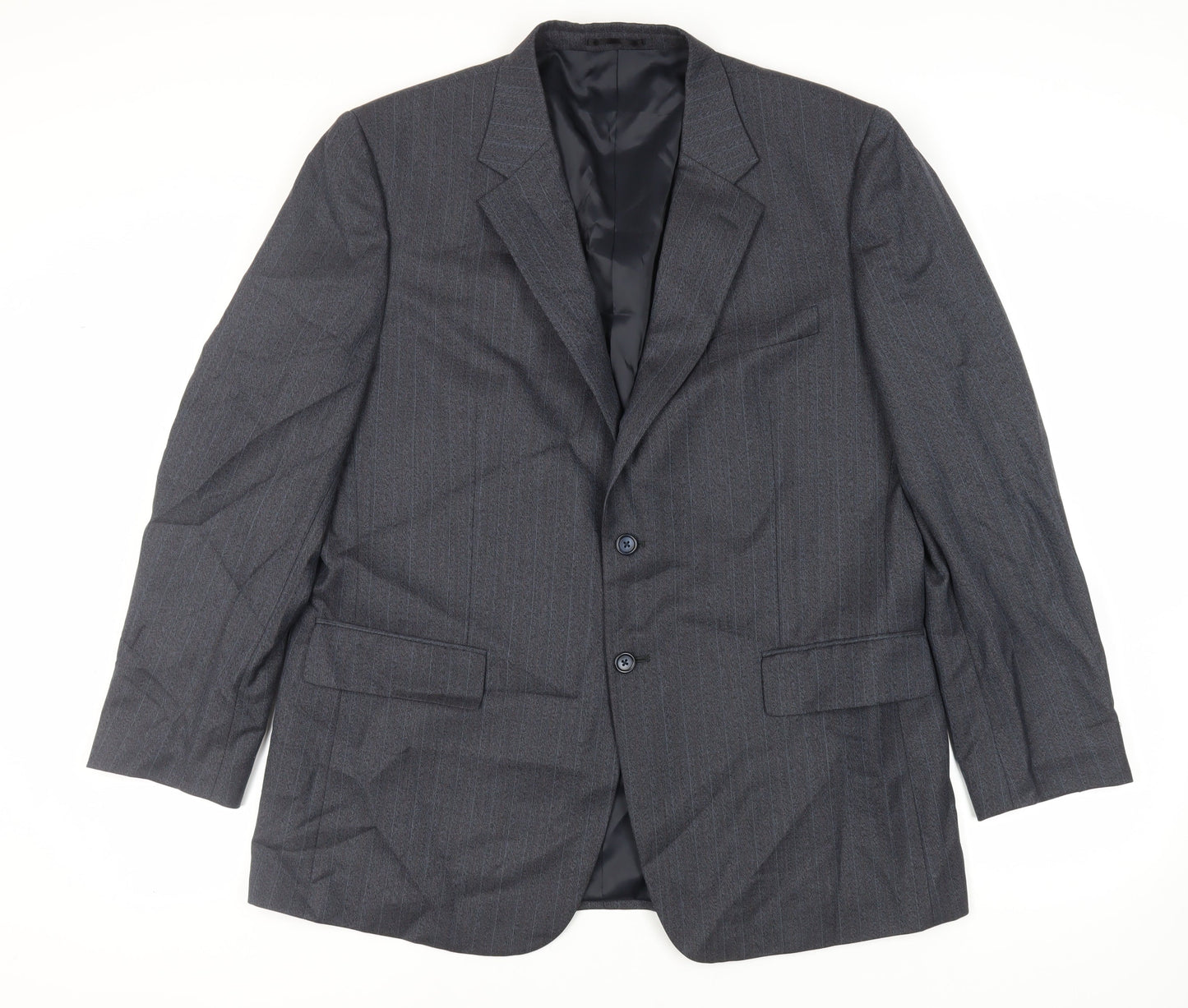Brook Taverner Mens Grey Striped Polyester Jacket Suit Jacket Size 44 Regular
