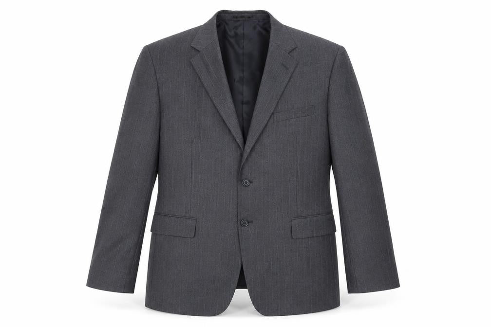 Brook Taverner Mens Grey Striped Polyester Jacket Suit Jacket Size 44 Regular