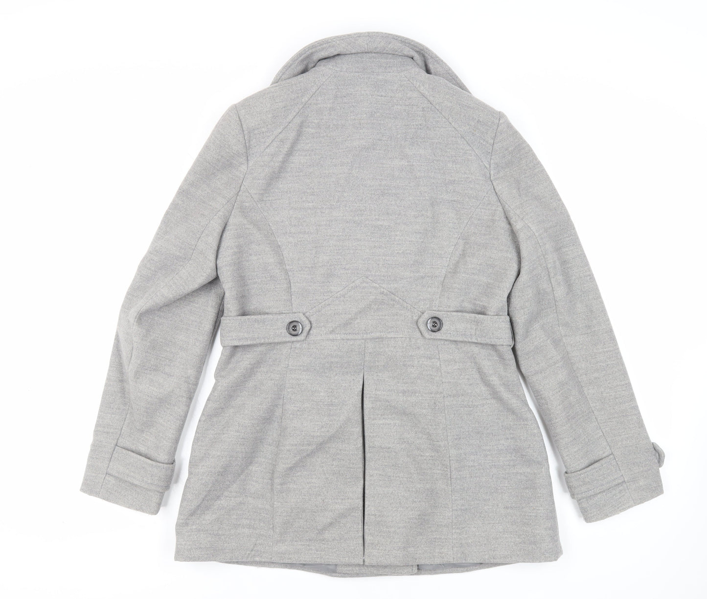 Dunnes Stores Womens Grey Pea Coat Coat Size 14 Button